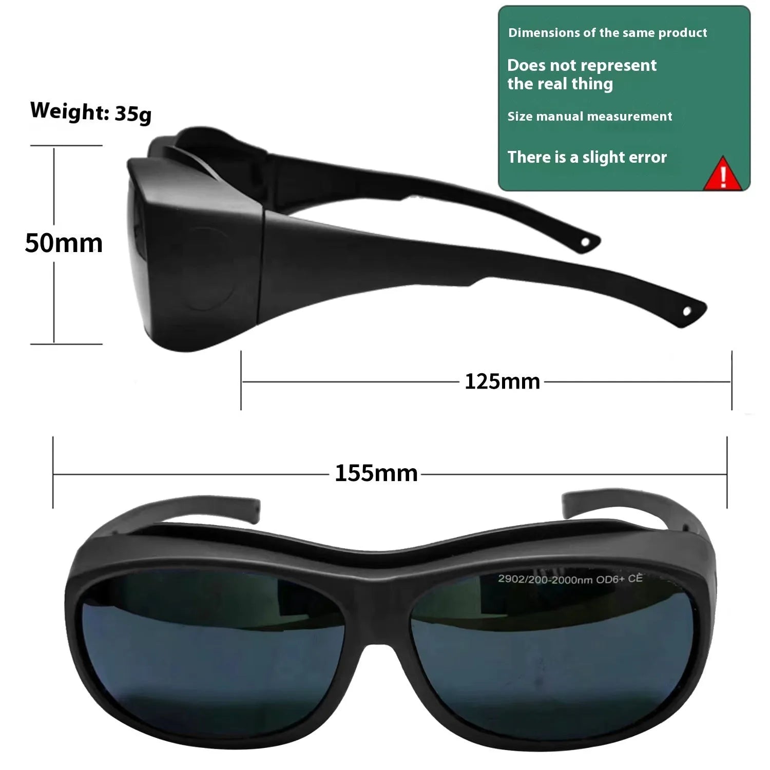 Laser protection safety goggles for welding and photon skin rejuvenation applications