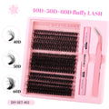 DIY false eyelashes extension suit kit with chemical fibre lashes and application tweezers