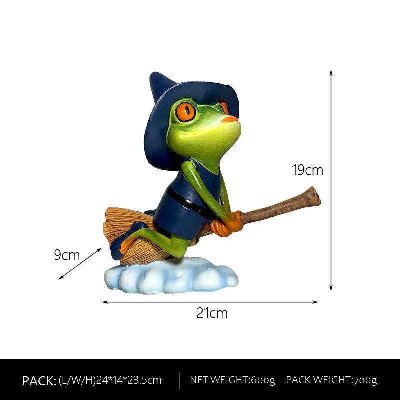 European style Magic Yoga Frog plastic resin ornament in RDW123 colour on a tabletop.