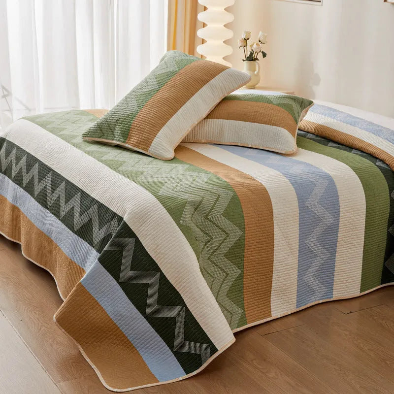 Cotton printed bed sheet three-piece set in modern simplicity style for 2.2 metre beds