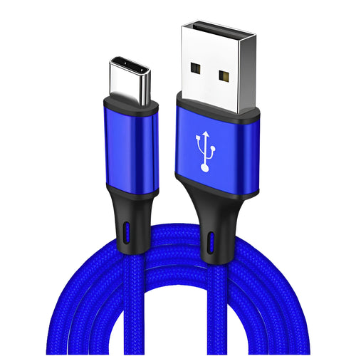 2m mobile phone charging cable with TYPE-C connector in multiple colour options