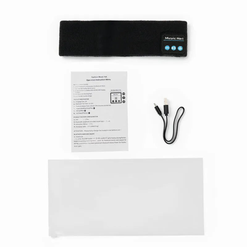 Bluetooth 5.4 sport headband with removable ear cushions in black, dark grey and grey-white colours