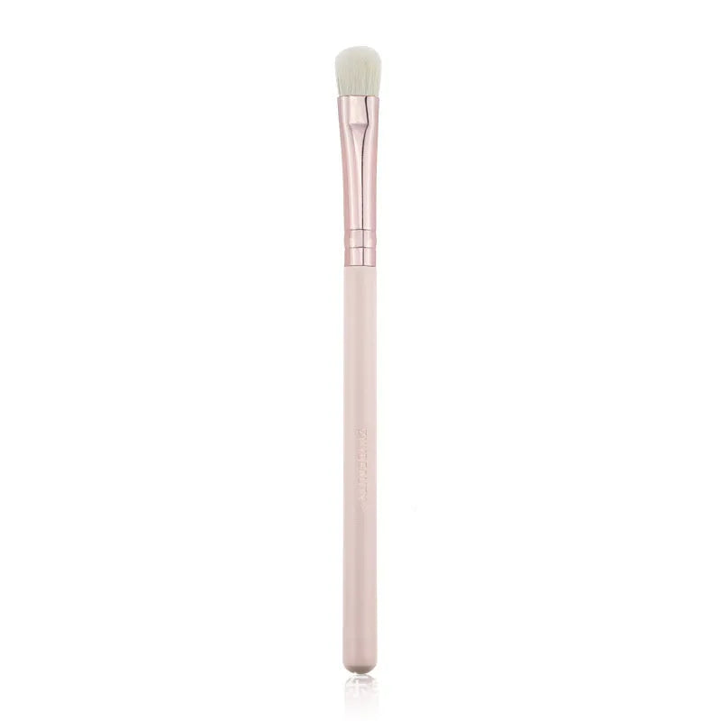 26 pink makeup brushes with wooden handles in a pink PU carry case