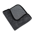Grey 40cm by 40cm microfibre car wash drying towel laid flat.