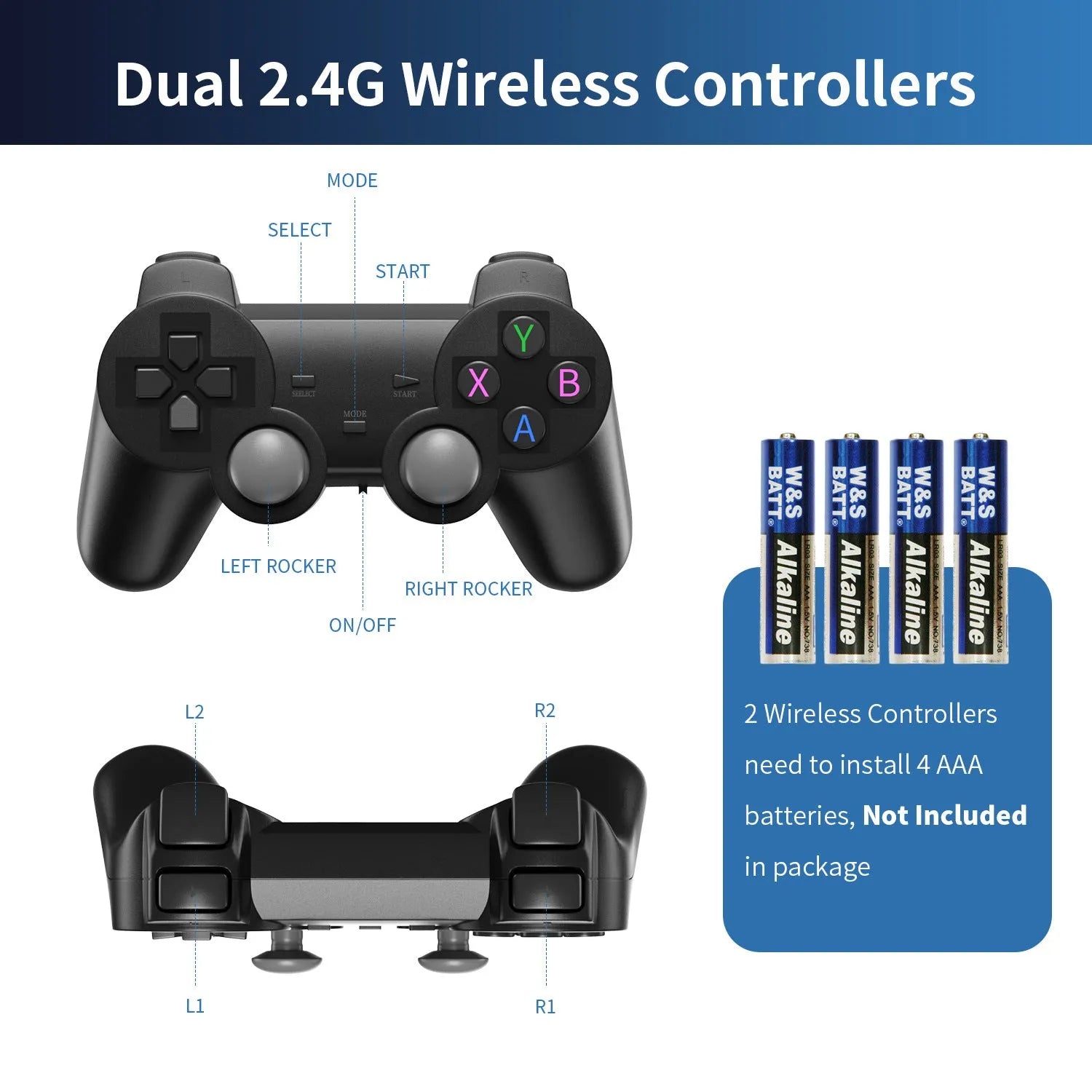 HD home TV game console with HDMI cable and charging accessories on dark surface