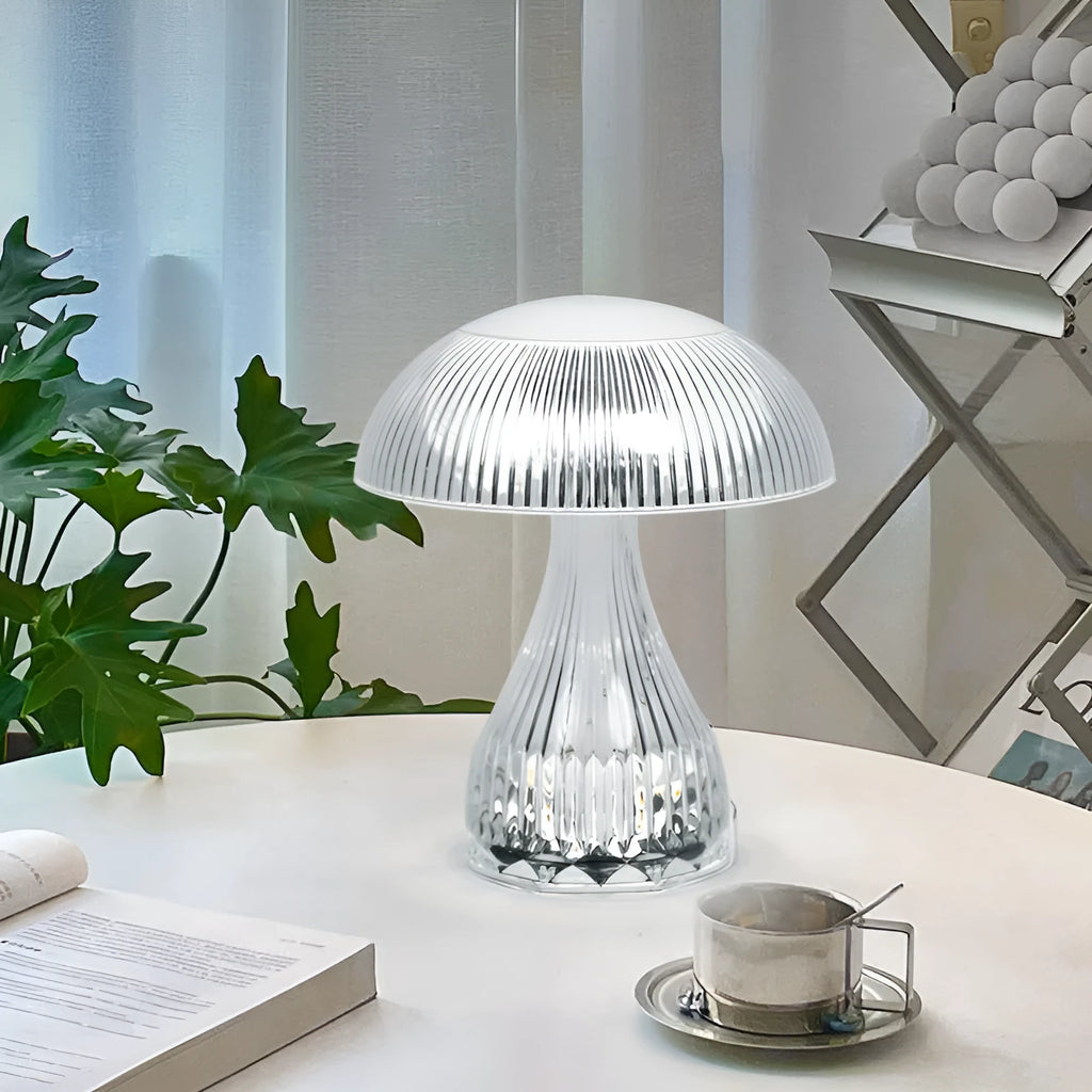 Clear acrylic USB rechargeable touch control night lamp with three colour changing modes