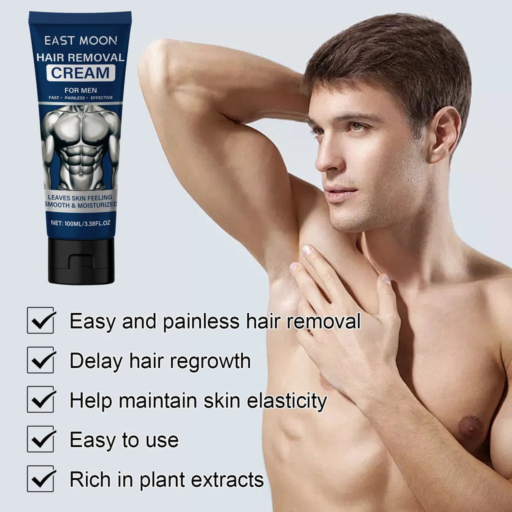 100ml tube of men's mild hair removal cream for beard, armpit, hand and leg application