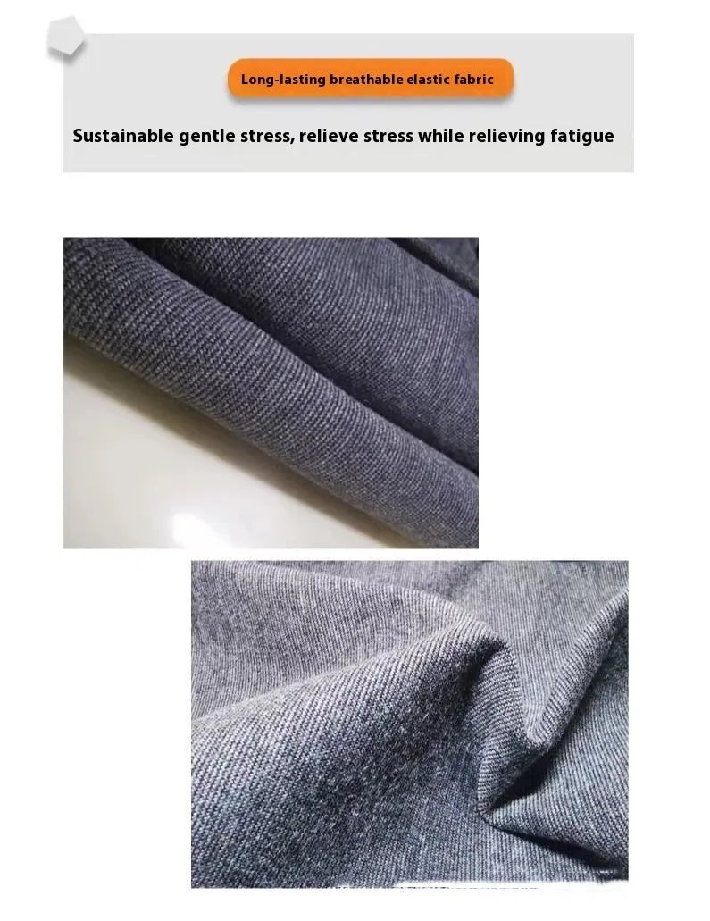Heather grey dog anxiety jacket, a warm vest made from brocade cotton ponte-de-roma fabric.