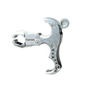 Zinc alloy hand-held flame dispenser tool with two-axis harpoon clip release mechanism
