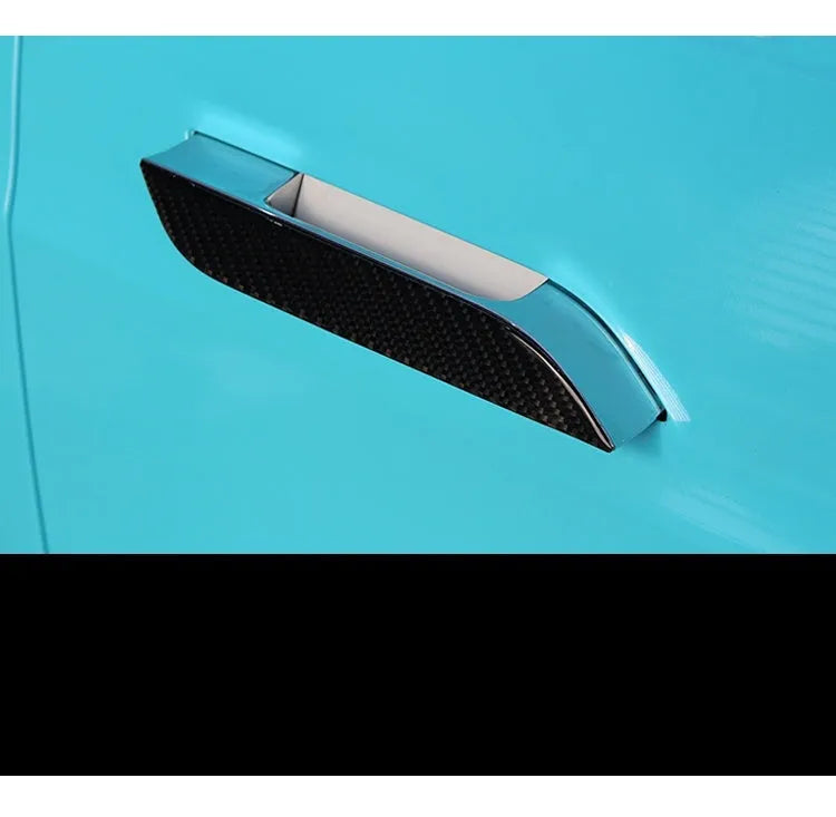 Carbon fibre door handle protection stickers for Tesla Model S anti-scratch application