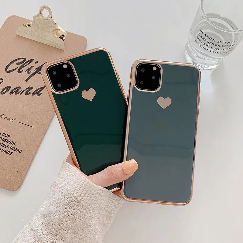 Simple solid colour TPU phone case for iPhone in blue, shown on a phone.