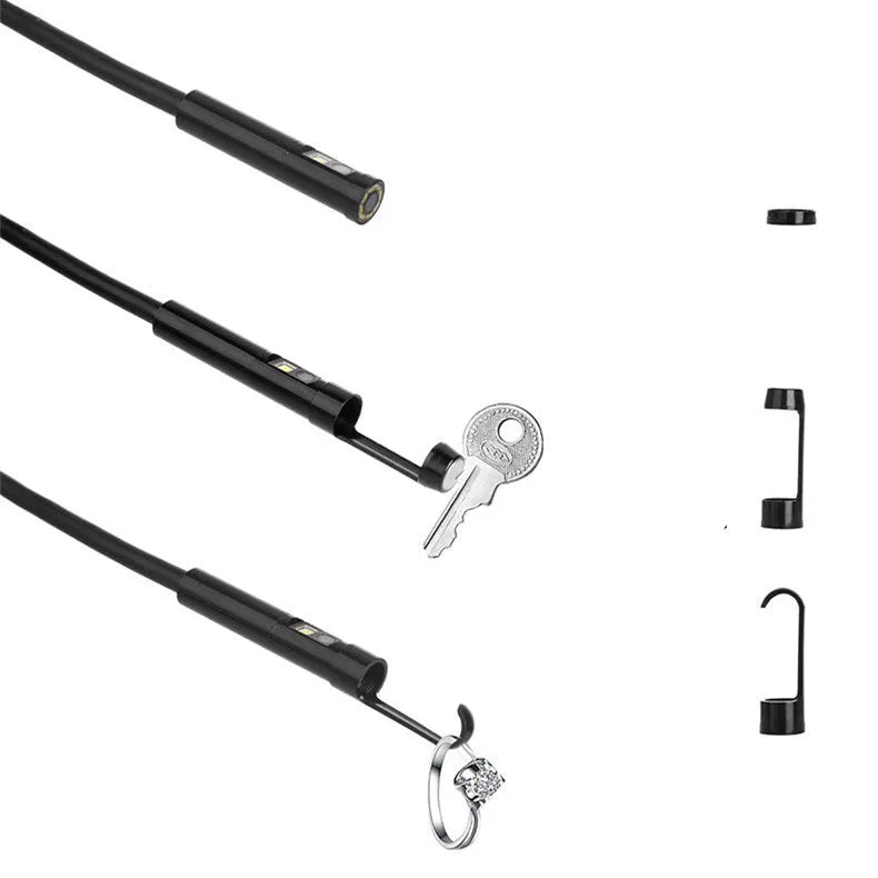 Wireless dual lens endoscope with 5.5mm and 8mm waterproof probes and accessories