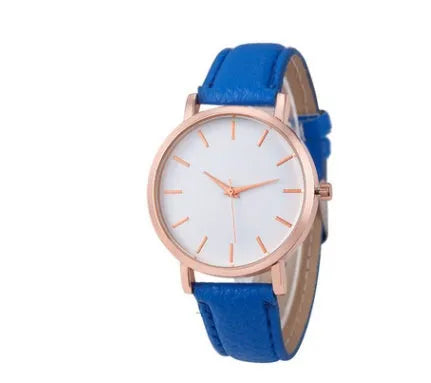 Square faced quartz watch with PU leather strap in grey, showing slim profile and alloy case.