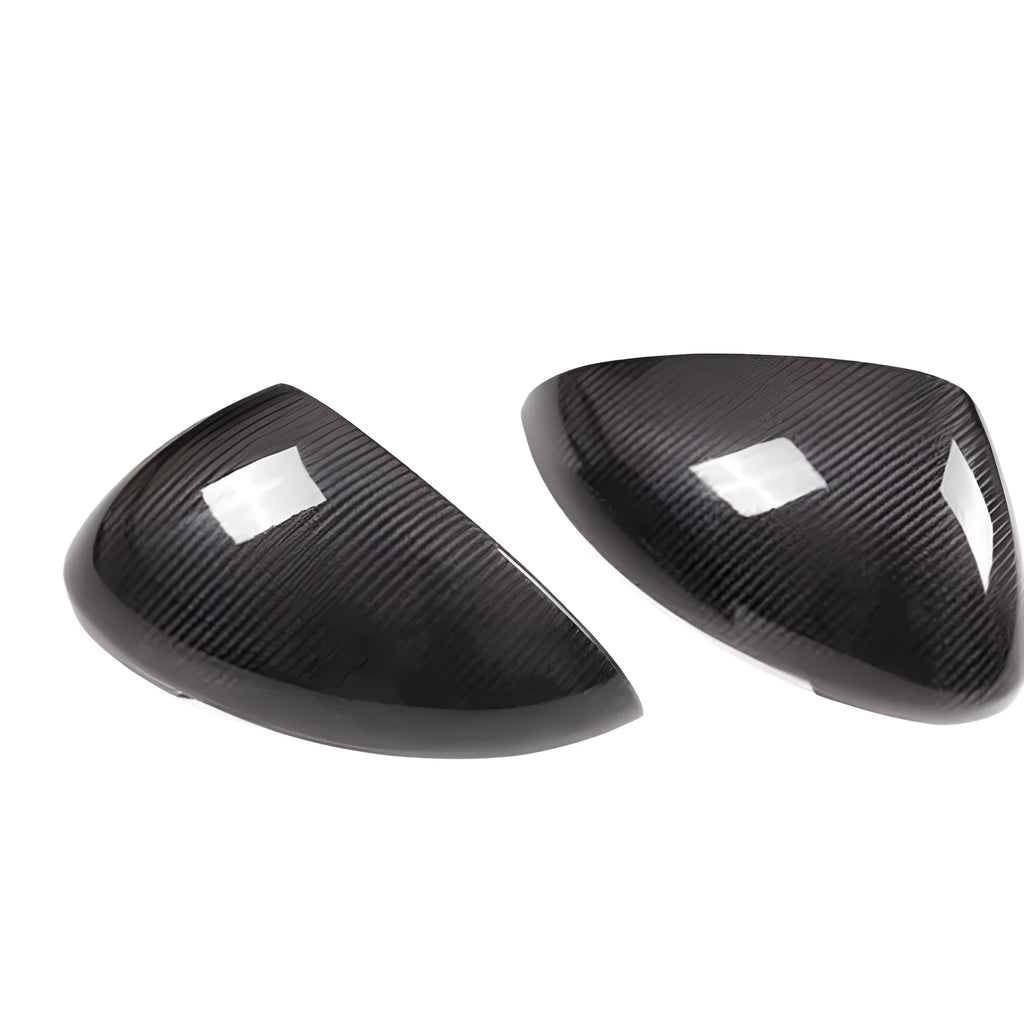 Black carbon fibre rear view mirror covers for Porsche Macan