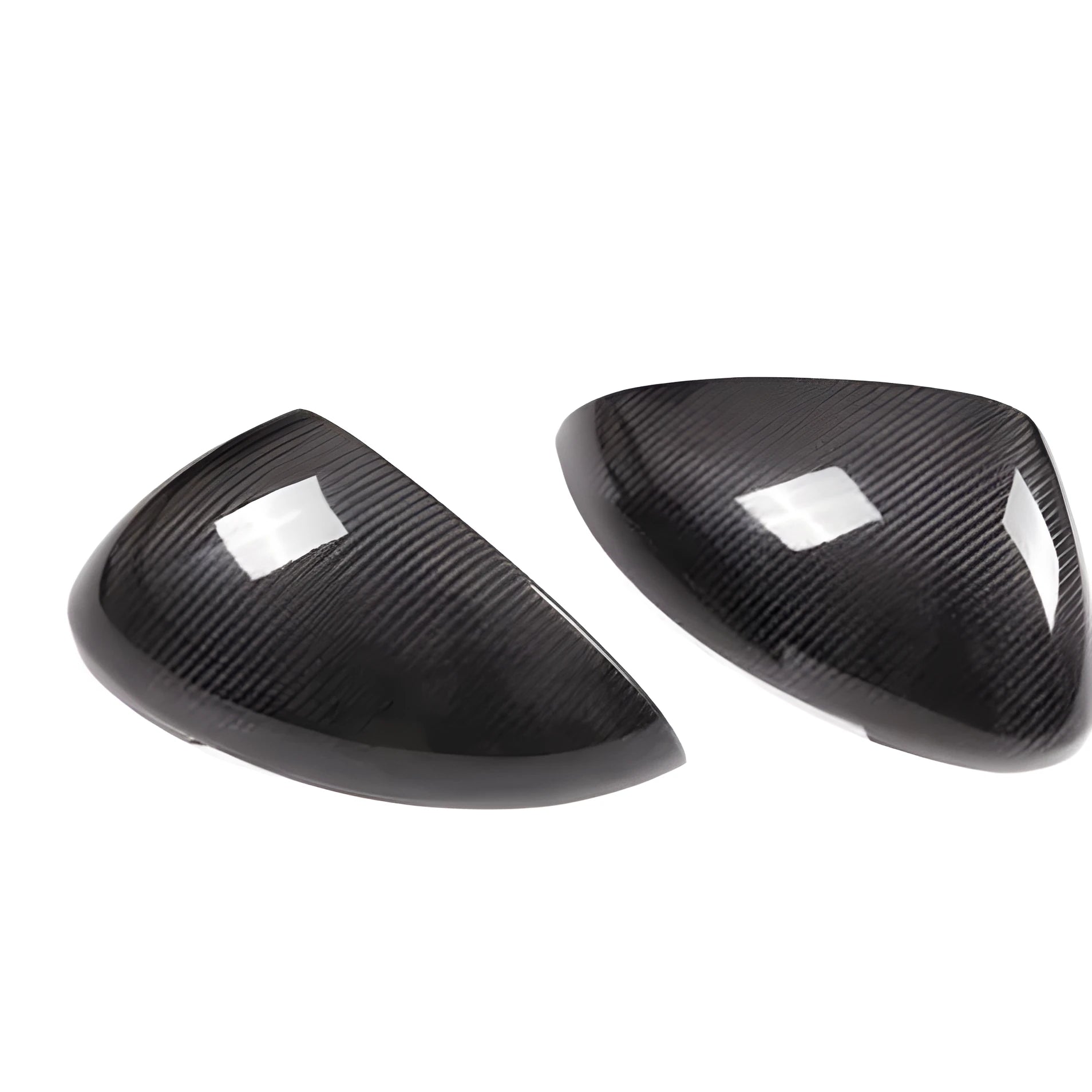 Black carbon fibre rear view mirror covers for Porsche Macan