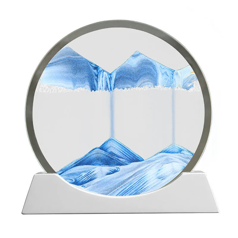 Creative quicksand painting night lamp with rotary abstract design on embroidered glass, 12 inch size