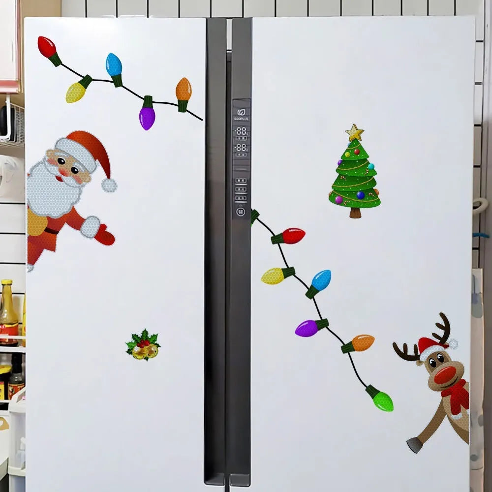 Medium Christmas elk reflective magnetic car decoration sticker in cartoon style.