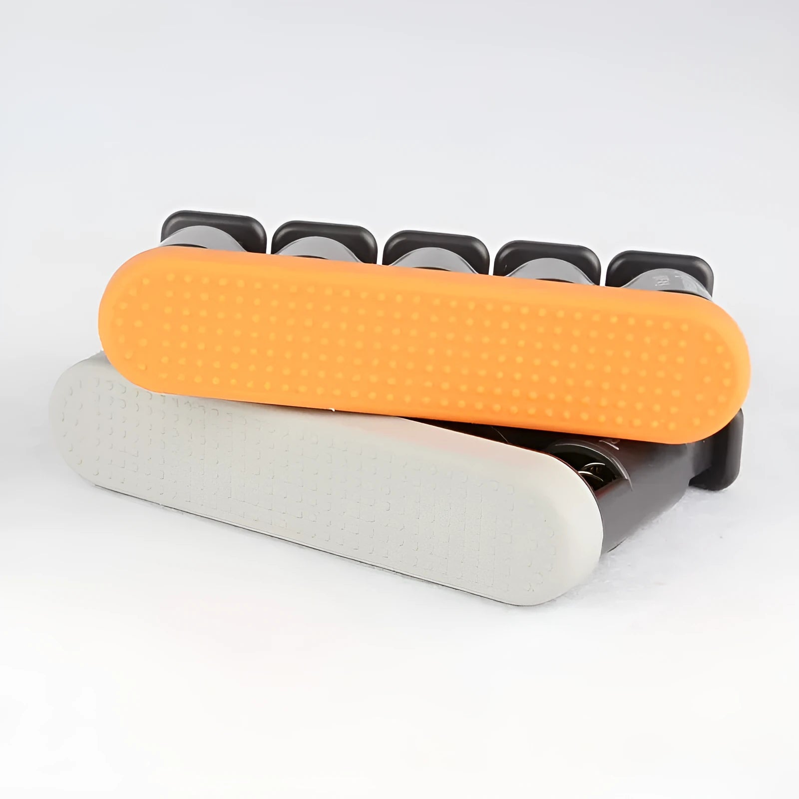 Grey and orange non-slip silicone finger trainer for hand muscle development