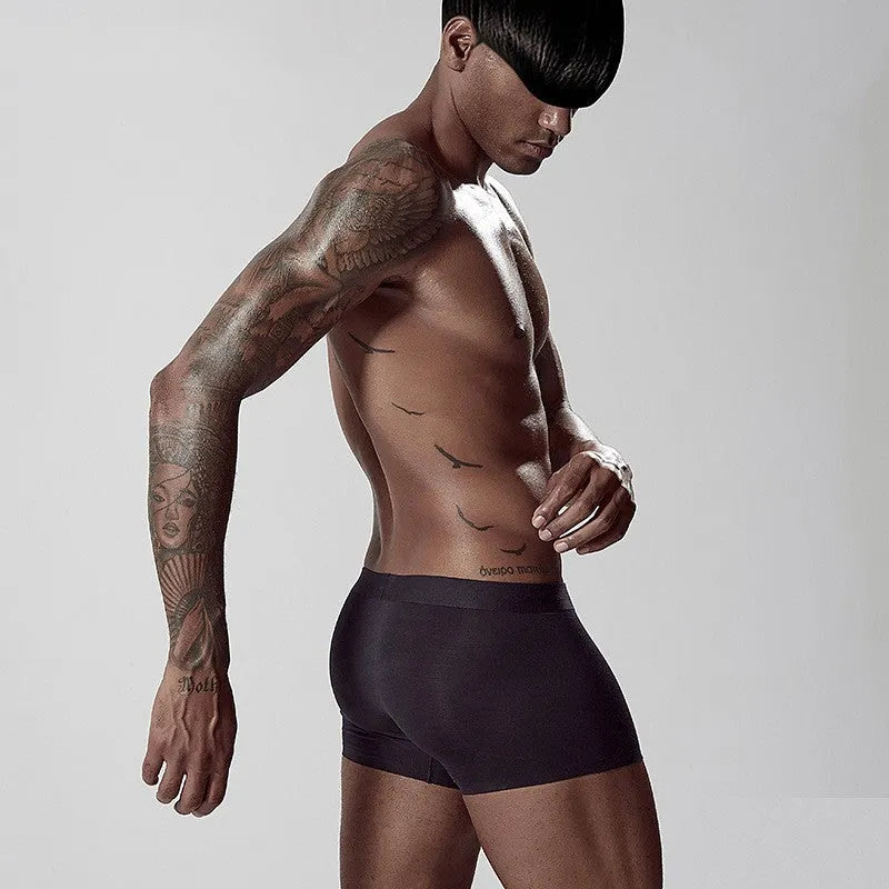 Men's seamless modal underwear in green, pink or white with mid waist design