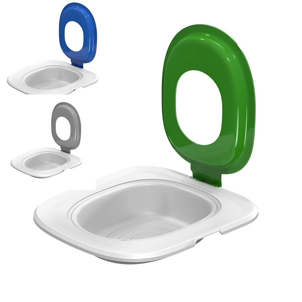 Fifth generation grey cat toilet trainer with new shape design and litter mat.