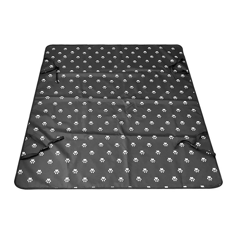 Car rear seat pet mat with water resistant isolation padding in dog bone print design