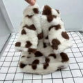 Polyester plush warm coat for small dogs in pink or brown colour, British-style design