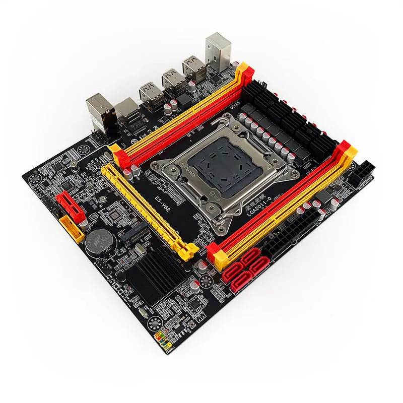 X79-VG2 desktop computer motherboard with LGA 2011 CPU socket and PCI Express slot.