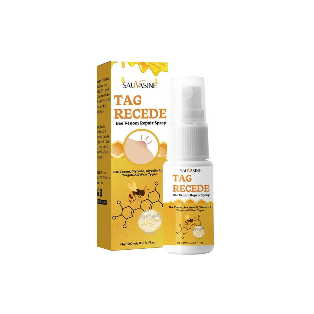 20ml bottle of Bee Wart Spray skin cream for treating warts, moles and flesh bumps.