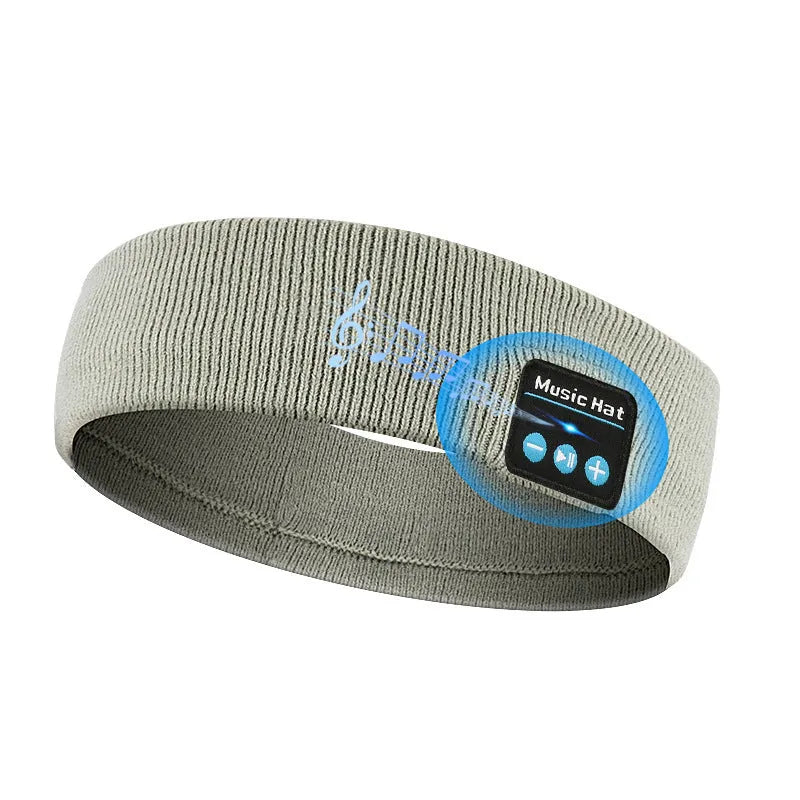 Bluetooth 5.4 sport headband with removable ear cushions in black, dark grey and grey-white colours