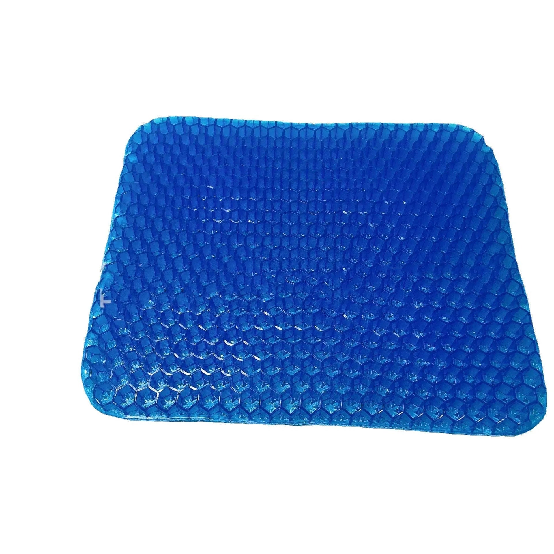 Double thick honeycomb gel seat cushion with removable cover for pressure relief and cooling.