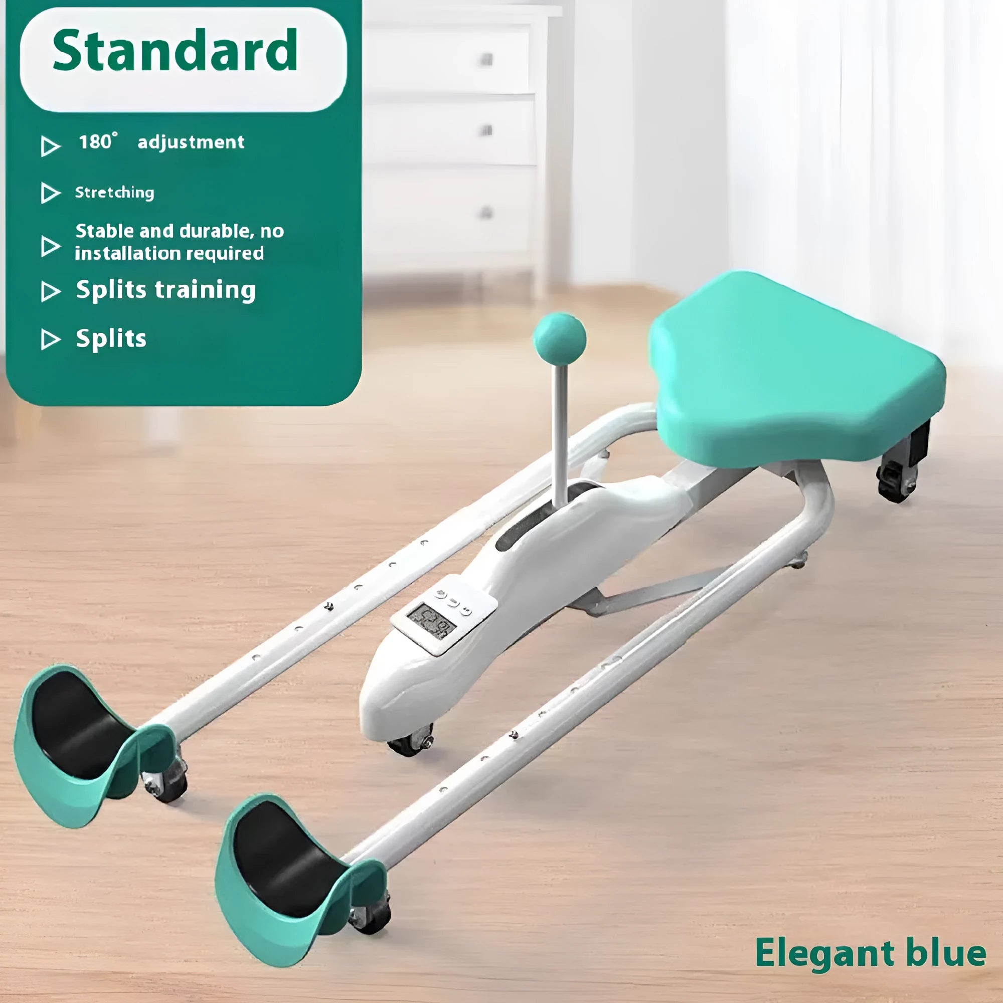 Horse leg opener stretching equipment with steel pipe frame in pink or blue with backrest option