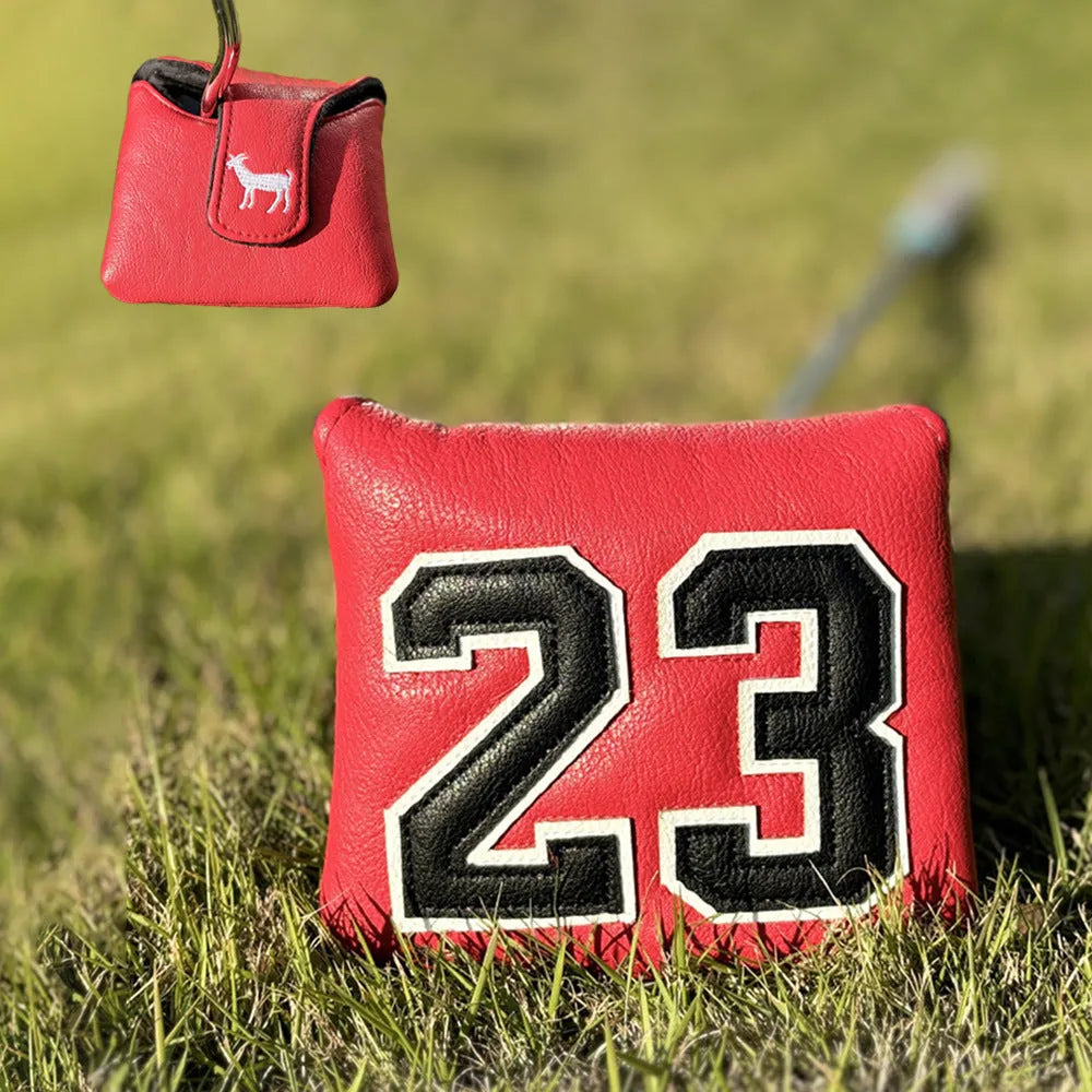 Ram No 1 fairway wood and square putter headcover set in black, red, white, or yellow PU material.