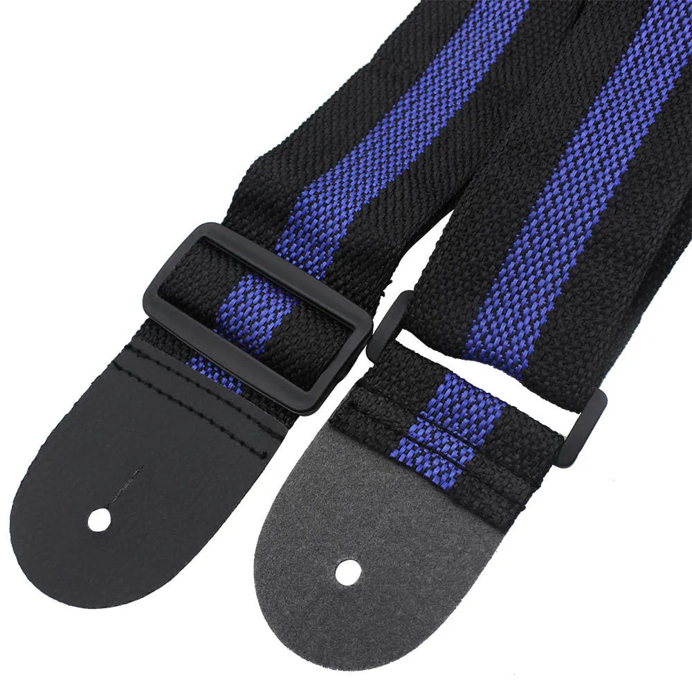 Woven crossbody guitar strap for electric, bass, folk guitar, and ukulele in multiple colours.