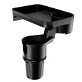 Black ABS car-mounted rotating dinner tray holder with integrated cup holder in vehicle