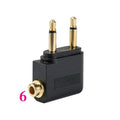 Black Bluetooth 5.4 audio adapter with flexible 3.5mm aux plug shown next to a mobile phone.