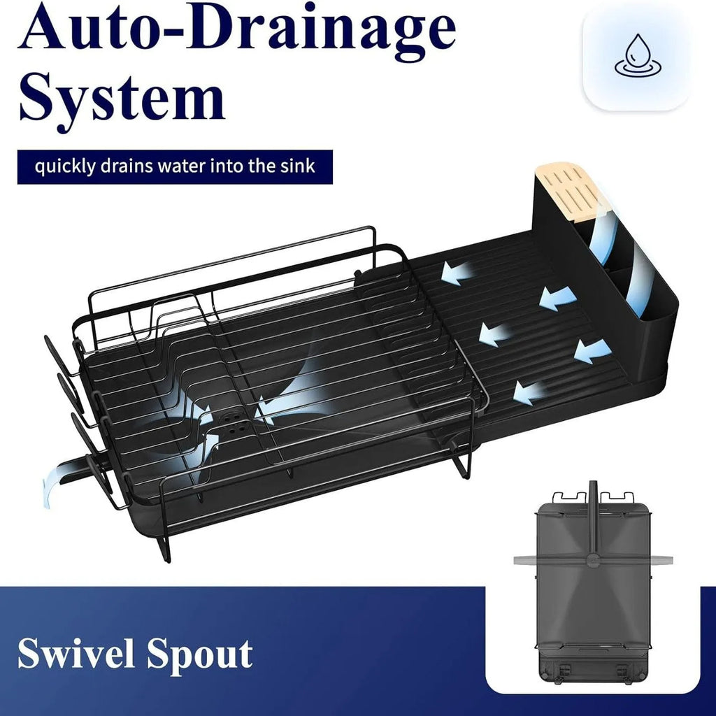 Retractable carbon steel dish rack for cutlery knife fork and cup drying