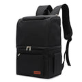 Blue insulated waterproof picnic backpack with 22L capacity and ice pack compartments