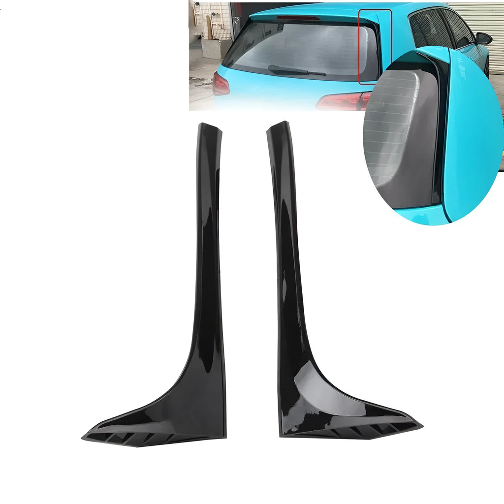 Black ABS plastic rear window spoiler wing for Volkswagen Golf 7 MK7 car.