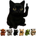 Mini plastic resin animal middle finger doll figurine showing one of seven available animal designs