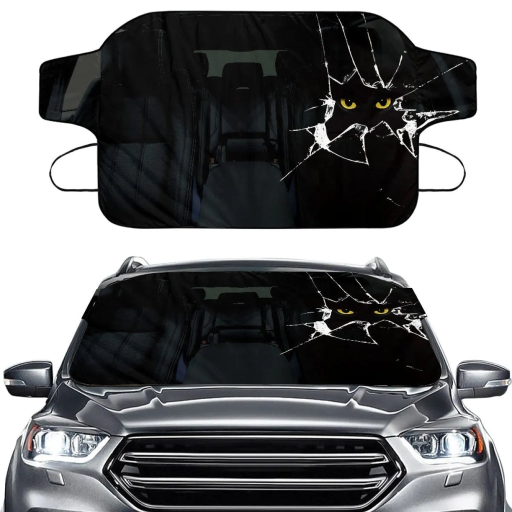 Car front gear snow protection cover with aluminium foil fabric and lanyard installation, size Dog 130 70