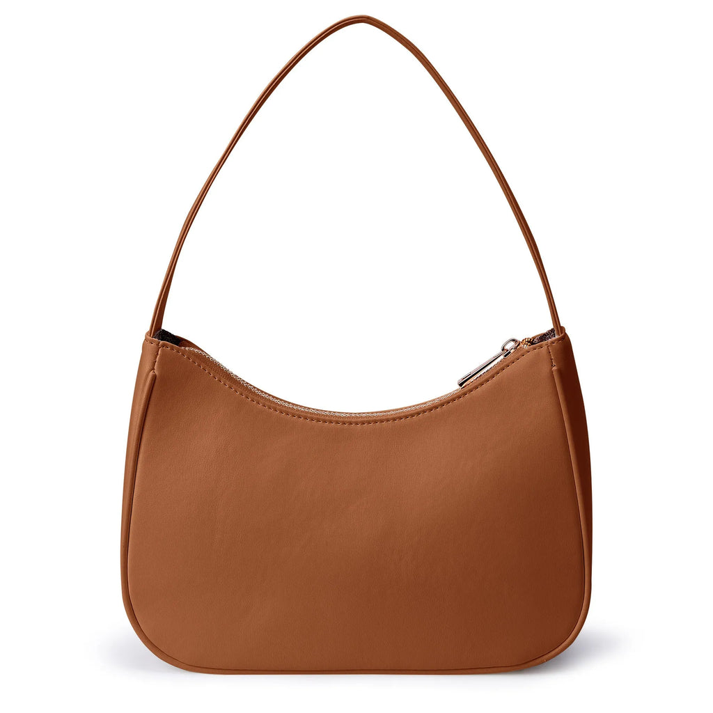 Retro style waterproof PU shoulder bag in multiple colour options including apricot and glitter