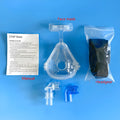 CPAP breathing mask ventilator accessories kit with transparent silicone mask and adapter elbows