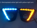 Mazda CX-5 LED daytime running lights showing electroplated white light with turning signal options