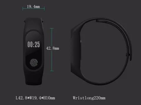 Smart fitness tracker hand ring showing coloured bands on a wrist with heart rate and step data on display.