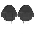 Black leather rear anti kick pad for car seats, shown with storage pocket.