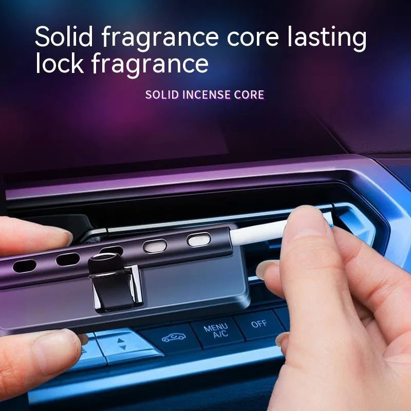 Black car air vent perfume diffuser with LED ambience light for odour removal and decoration
