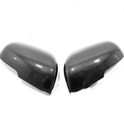 Plastic rearview mirror protection covers in silver and black finishes for car exterior styling
