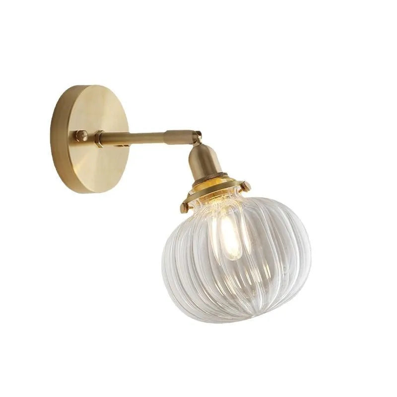 Transparent glass wall lamp with LED light source for living room and bedroom installation