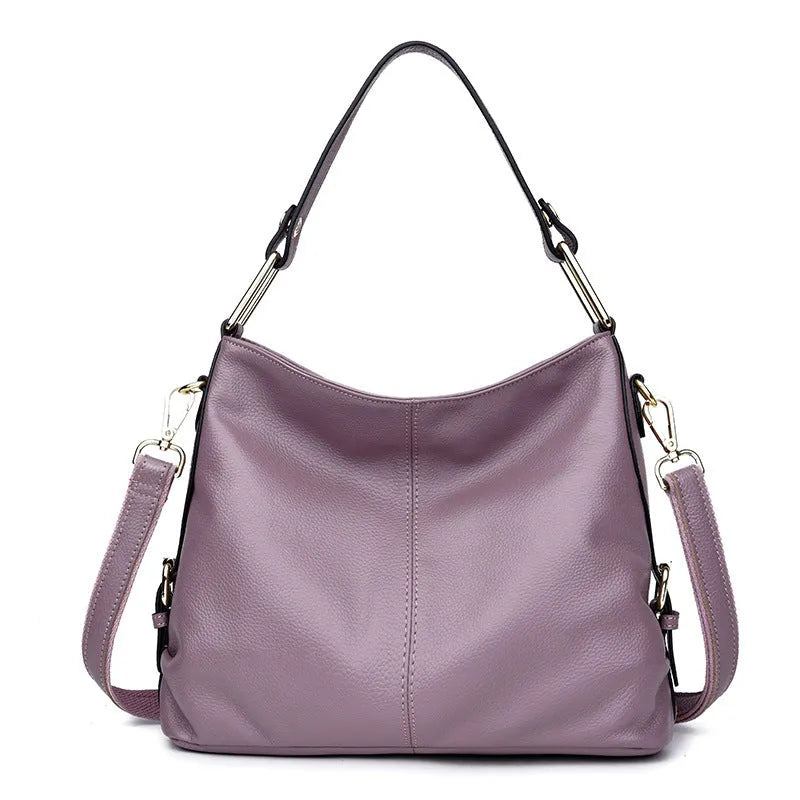 Genuine leather crossbody bag vertical square shape with multiple internal compartments in black colour