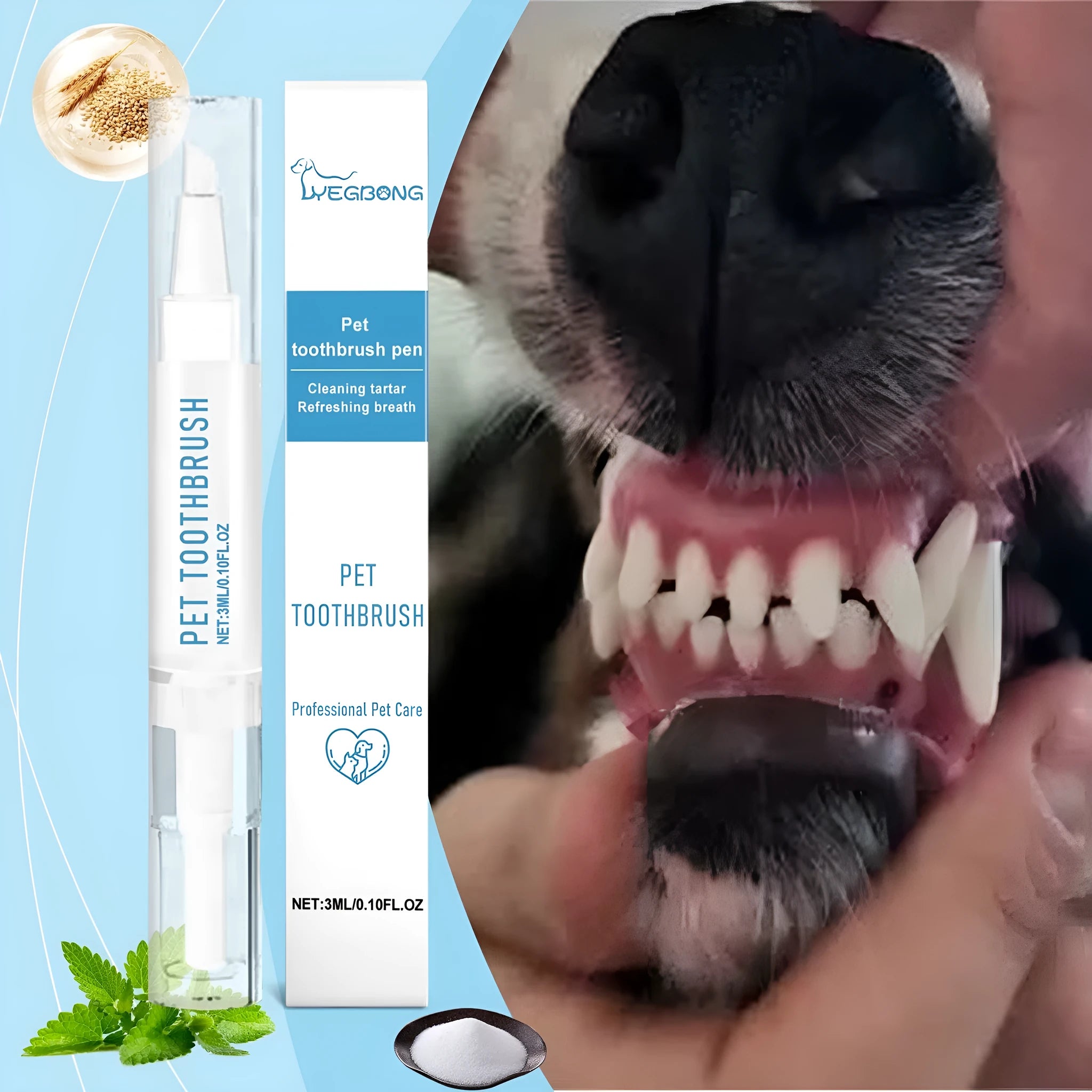 Soft Breath Care pet toothbrush pen with 3ml toothpaste for dogs and cats